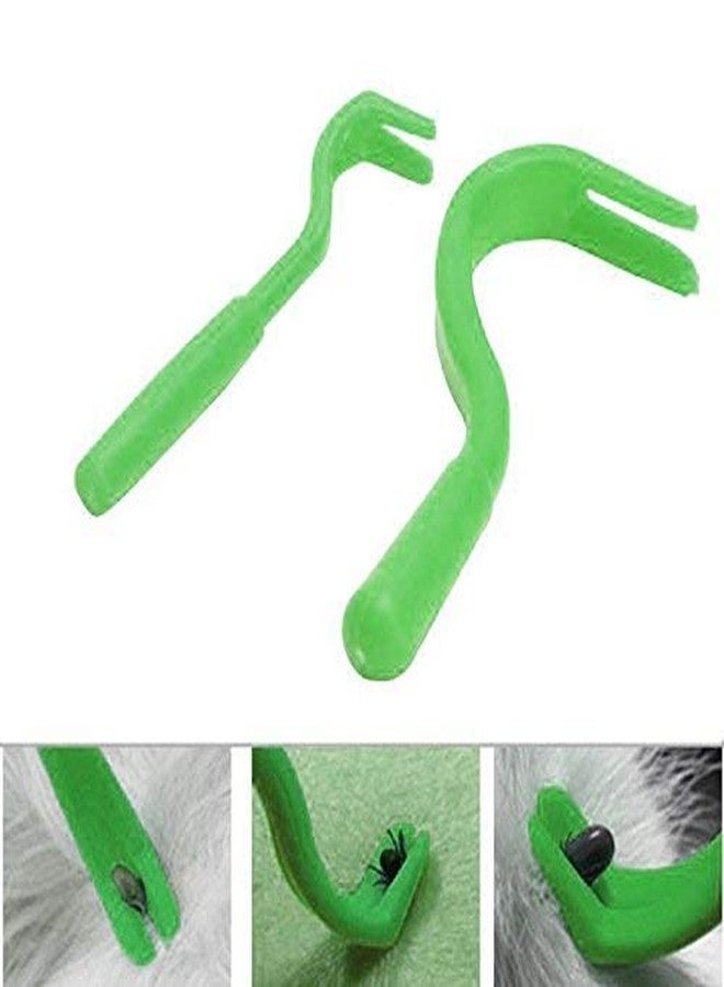 Sage Square Anti Tick/Lice/Flea/Mite Remover/Picker/Tweezer for Healthy Care of Puppies/Dog/Cat/Kitten (Green) - Image 1